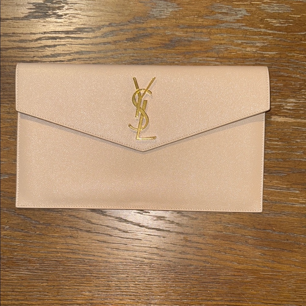 Yves Saint Laurent Cream Clutch Bag